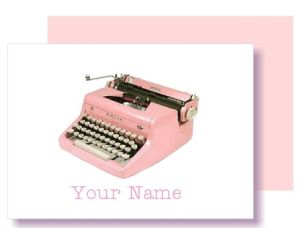 personalized-pink-typewriter-stationery